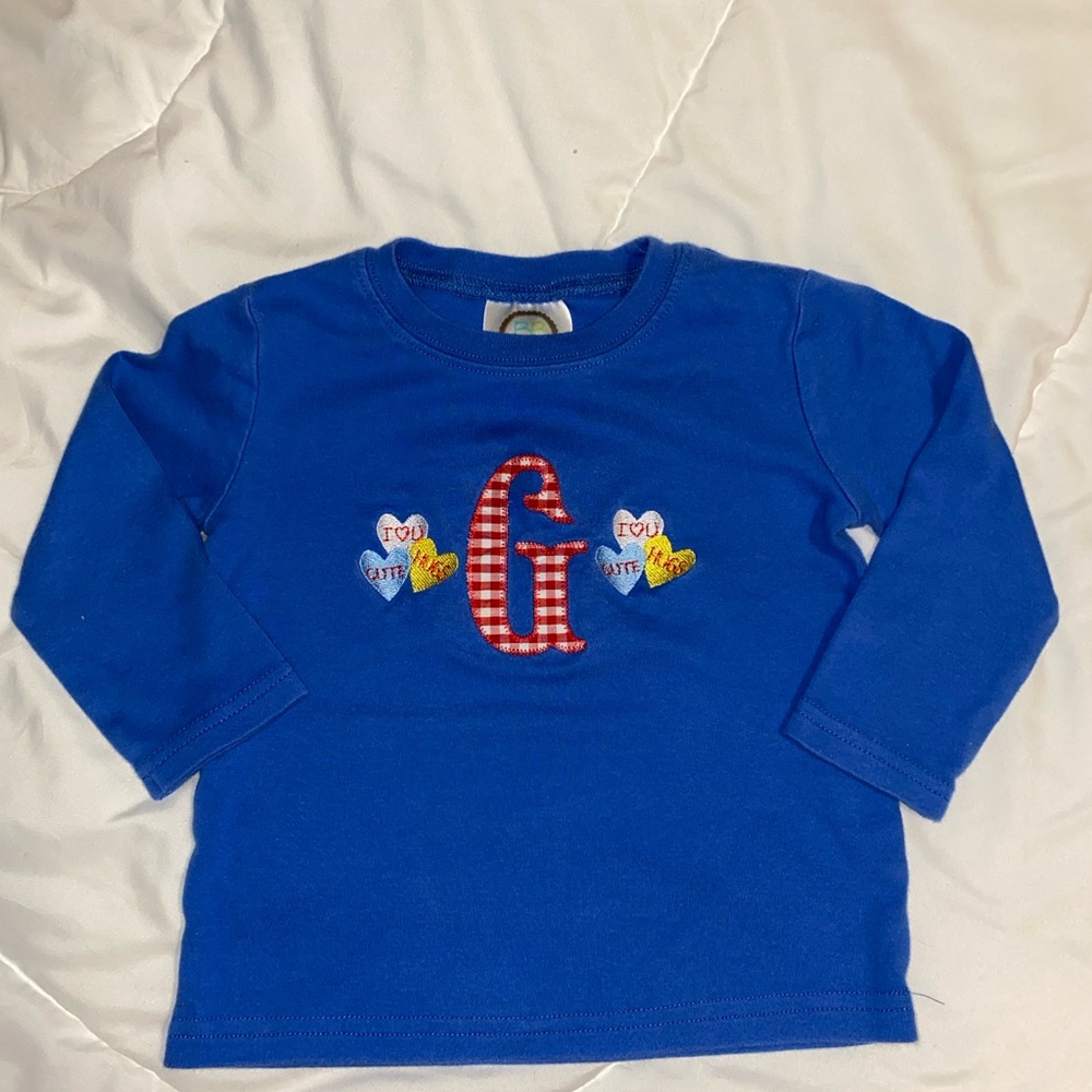 Custom made Toddler Valentine’s Shirt with Heart Design